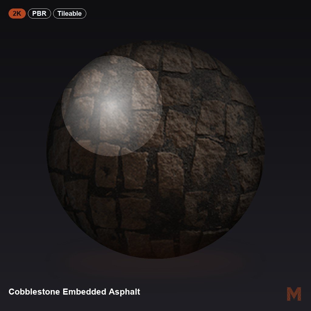 Cobblestone Embedded Asphalt