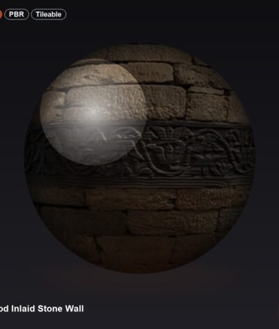 Wood Inlaid Stone Wall