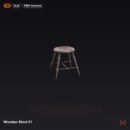 Wooden Stool 01