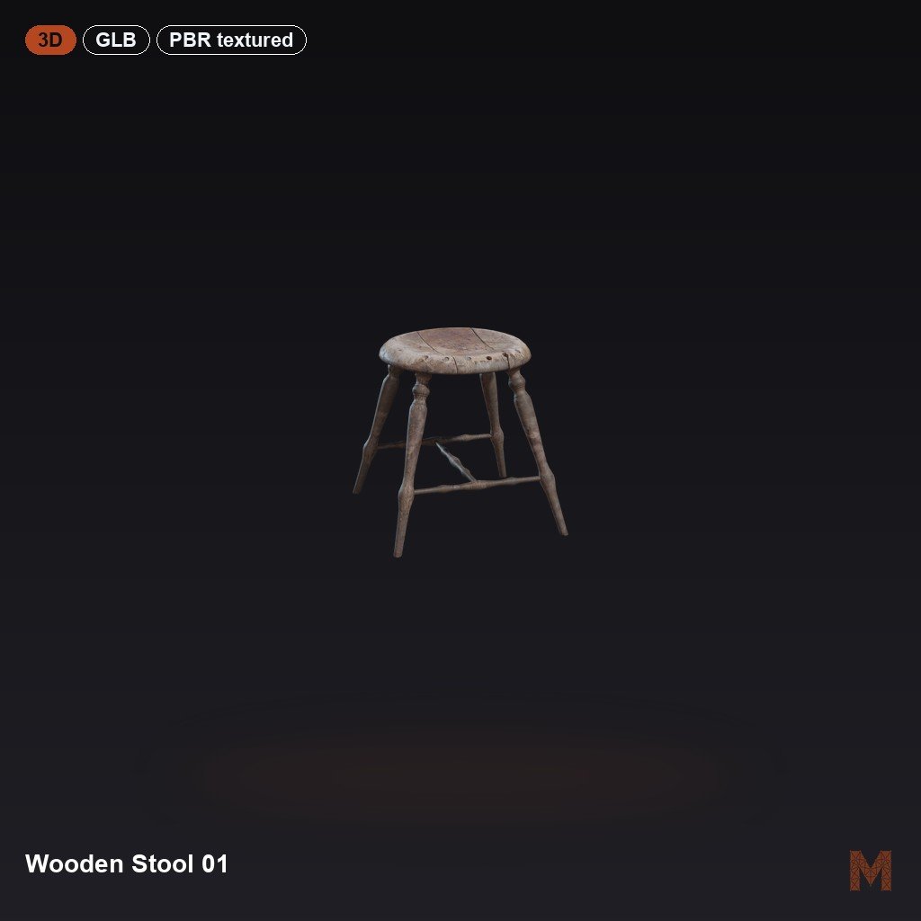 Wooden Stool 01